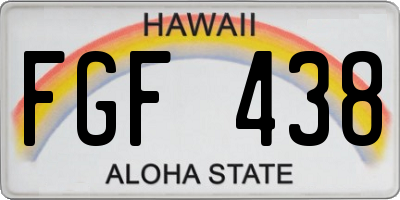 HI license plate FGF438
