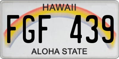 HI license plate FGF439