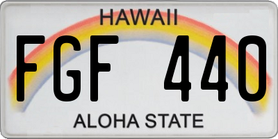 HI license plate FGF440