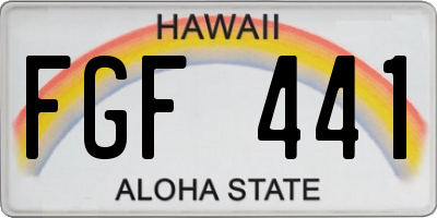 HI license plate FGF441