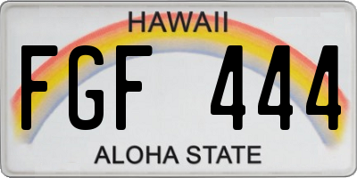 HI license plate FGF444