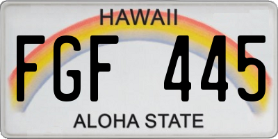 HI license plate FGF445