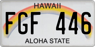 HI license plate FGF446
