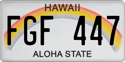 HI license plate FGF447