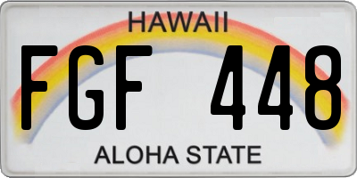 HI license plate FGF448