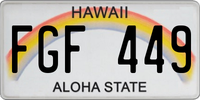 HI license plate FGF449