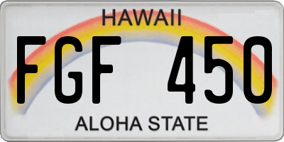 HI license plate FGF450