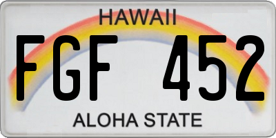 HI license plate FGF452
