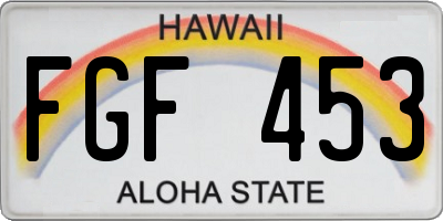 HI license plate FGF453