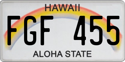 HI license plate FGF455