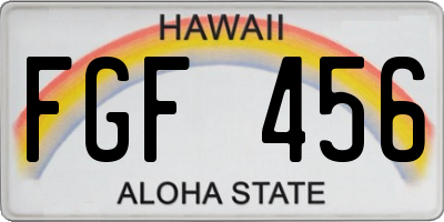 HI license plate FGF456