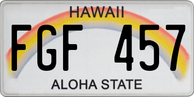 HI license plate FGF457