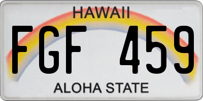 HI license plate FGF459
