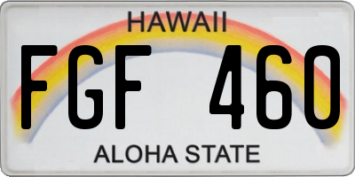 HI license plate FGF460