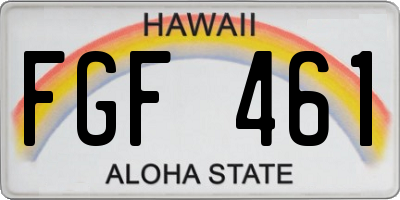HI license plate FGF461