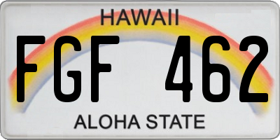 HI license plate FGF462