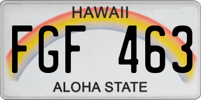 HI license plate FGF463