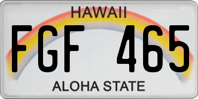 HI license plate FGF465