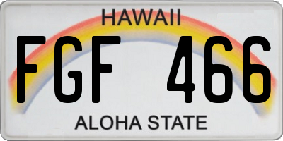 HI license plate FGF466