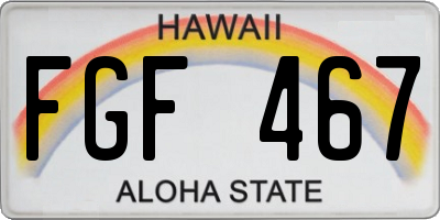 HI license plate FGF467