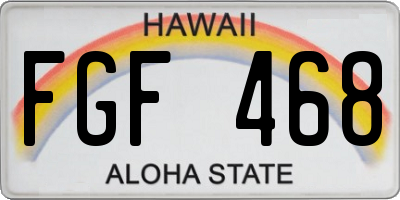 HI license plate FGF468