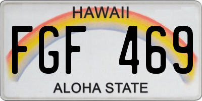 HI license plate FGF469