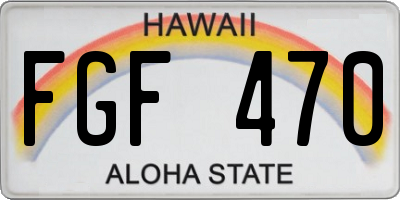 HI license plate FGF470