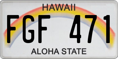 HI license plate FGF471