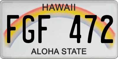 HI license plate FGF472