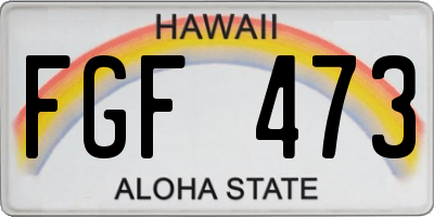 HI license plate FGF473