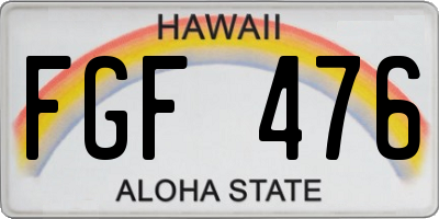 HI license plate FGF476