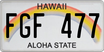 HI license plate FGF477