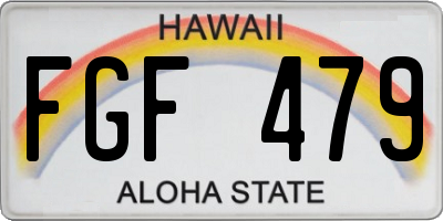 HI license plate FGF479