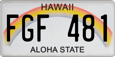 HI license plate FGF481