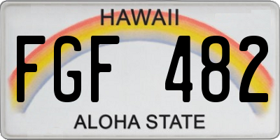 HI license plate FGF482
