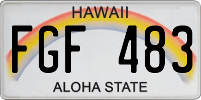 HI license plate FGF483