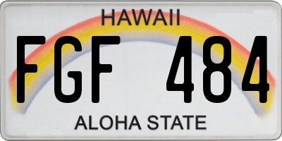 HI license plate FGF484