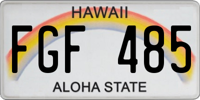 HI license plate FGF485