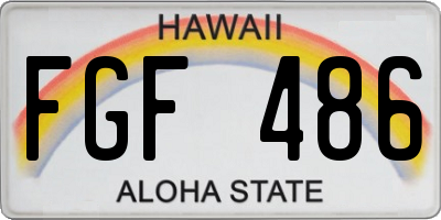 HI license plate FGF486