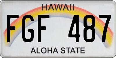 HI license plate FGF487