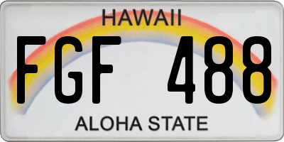 HI license plate FGF488