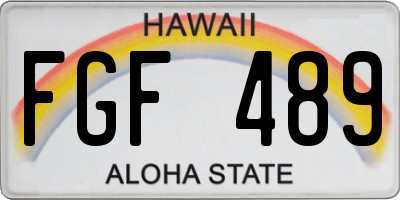 HI license plate FGF489