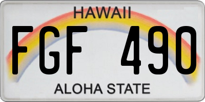 HI license plate FGF490