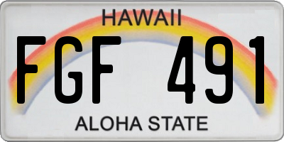 HI license plate FGF491