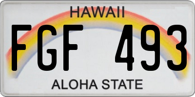 HI license plate FGF493