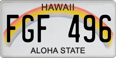 HI license plate FGF496
