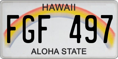 HI license plate FGF497