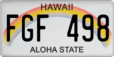 HI license plate FGF498