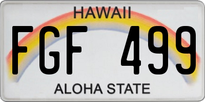 HI license plate FGF499