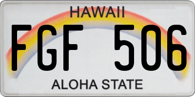HI license plate FGF506